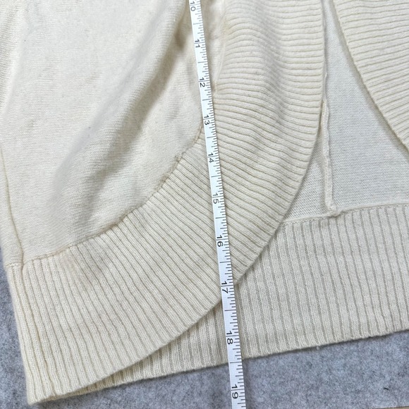 BANANA REPUBLIC Women's L Ivory Cashmere & Wool Blend Short Sleeve Shrug Sweater - Picture 11 of 12